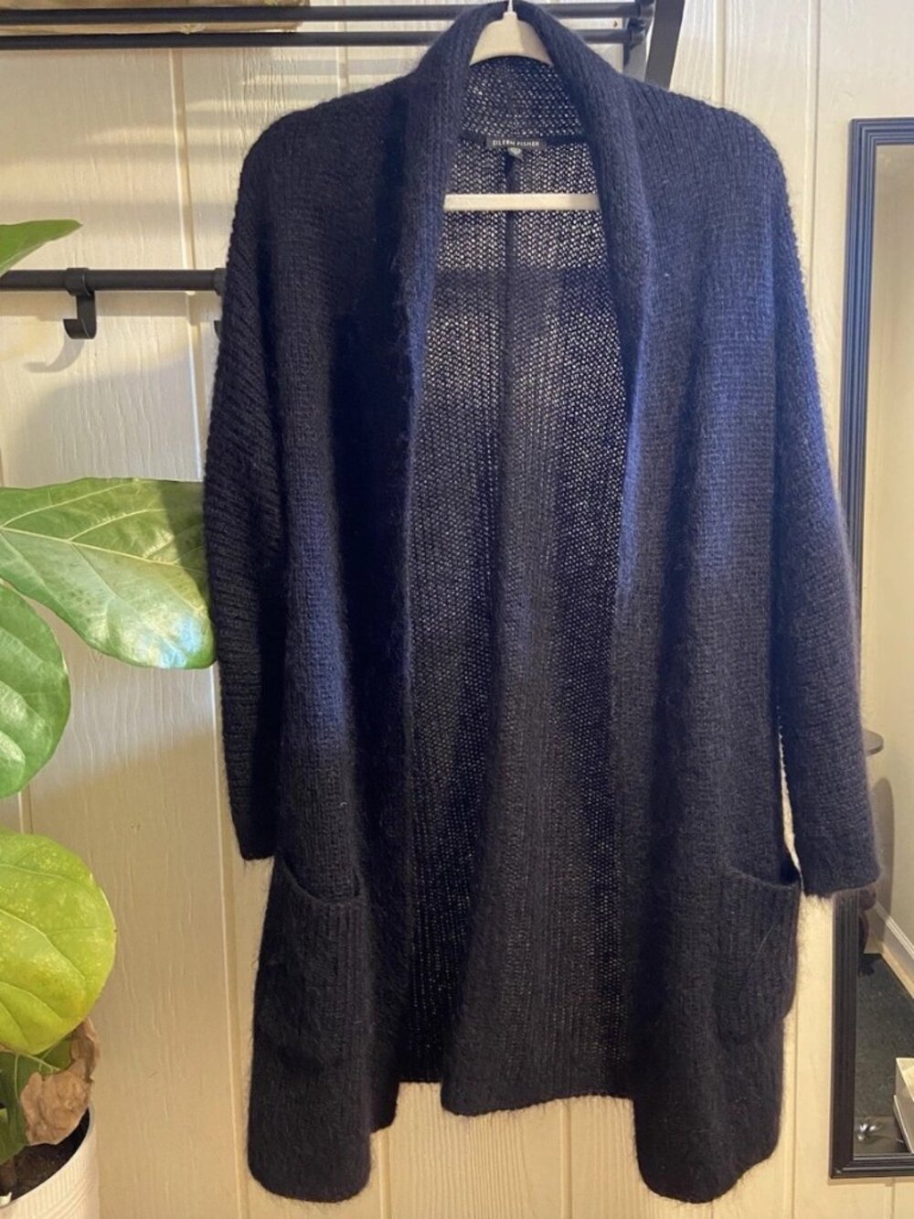 Eileen Fisher Mohair Women’s Cardigan Sweater With Pockets! Small